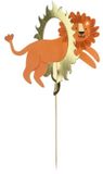 PartyDeco Cake topper leeuw - circus - taartversiering - taartdecoratie