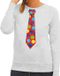 Bellatio Decorations Shoppartners Bv Foute kersttrui / sweater stropdas met kerstballen print groen voor dames L