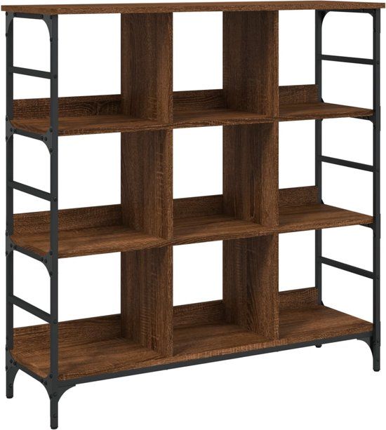 vidaXL Dressoir 102x32x103,5 cm bewerkt hout bruin eikenkleur