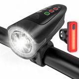 Fietsverlichtingsset met intelligent remlicht, StVZO goedgekeurd voor- en achterlicht, IPX5 waterdicht, USB-C-oplaadbaar, fietslampen led-set, fietsaccessoires voor nachtritten