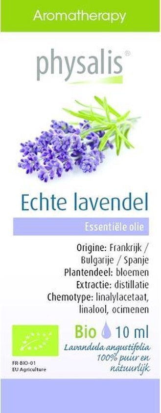 Lavendel Physalis Etherische OlieBio Etherische Olie 30ml - Diffuser, huid en inwendig