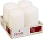 Spaas Stompkaarsen/zuilkaarsen - set van 4x - creme wit - D5 x H8 cm - 12 branduren