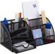 Merkloos Relaxdays Pennenbak - 6 vakken - met lade - Bureau organizer - Metaal - Zwart