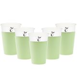 Givi Italia Feestbekers met hoesjes - 40x - mintgroen - papier - 250ml - kinderfeestje - biologisch afbreekbaar