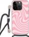 Case Company iPhone 14 Pro Case with Cord - Swirl Roos - Black Cord - Back Cover - TPU