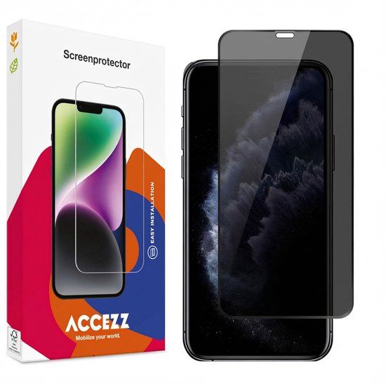 Accezz Screen Protector - Gehard Glas Privacy Screenprotector voor Apple iPhone 11 Pro / Xs / X
