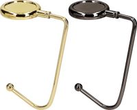 kwmobile 2x tassenhaken voor tafel - Set van draagbare tashangers - Tassenhangers voor tafel of kast - In goud / zwart
