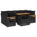 vidaXL 7-delige Loungeset met kussens, polyrattan, acacia, zwart