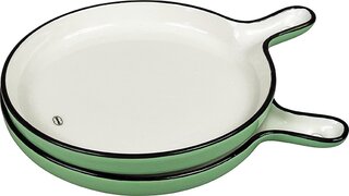 Cabanaz - bord, keramiek, SERVING TRAY ROUND, set 2, groen