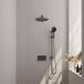 Brauer Gunmetal Edition Thermostatische Regendoucheset Inbouw - Hoofddouche 30 cm - Rechte Wandarm - Met Drukknoppen - Handdouche 3 Standen