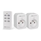SCS Sentinel Indoor Afstandsbediening Stopcontacten - 2 Stopcontacten + 1 Afstandsbediening, Frequentie 433,92 MHz, Compact Model, Kleur Wit, Eenvoudig te Installeren en te Gebruiken