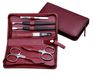 Omgoods – Étui de manucure Bordeaux – Étui en cuir nappa avec 6 instruments