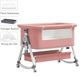 Lit bébé 3-en-1 lit enfant - Pliable - Hauteur réglable - Roulettes pivotantes - Fonction berceau - Moustiquaire - Rose