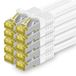 1aTTack.de Cat.7 netwerkkabel 0,5 m wit 10 stuks Cat7 Ethernetkabel netwerk LAN-kabel onbewerkte kabel 10 Gb/s SFTP PIMF LSZH set patchkabel met RJ45-connector Cat.6a