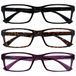 Leesbril UVR Leesbril Zwart Bruin Purper Lezers Waarde 3 Stuks Mannen Vrouwen +1,50
