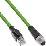 InLine M12 8-pins X-gecodeerd (m) - RJ45 (m) industriële netwerkkabel | CAT6a | PUR | 3 meter