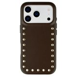 Selencia Studs Backcover met MagSafe Apple iPhone 17 Pro Max - Cacao Crush