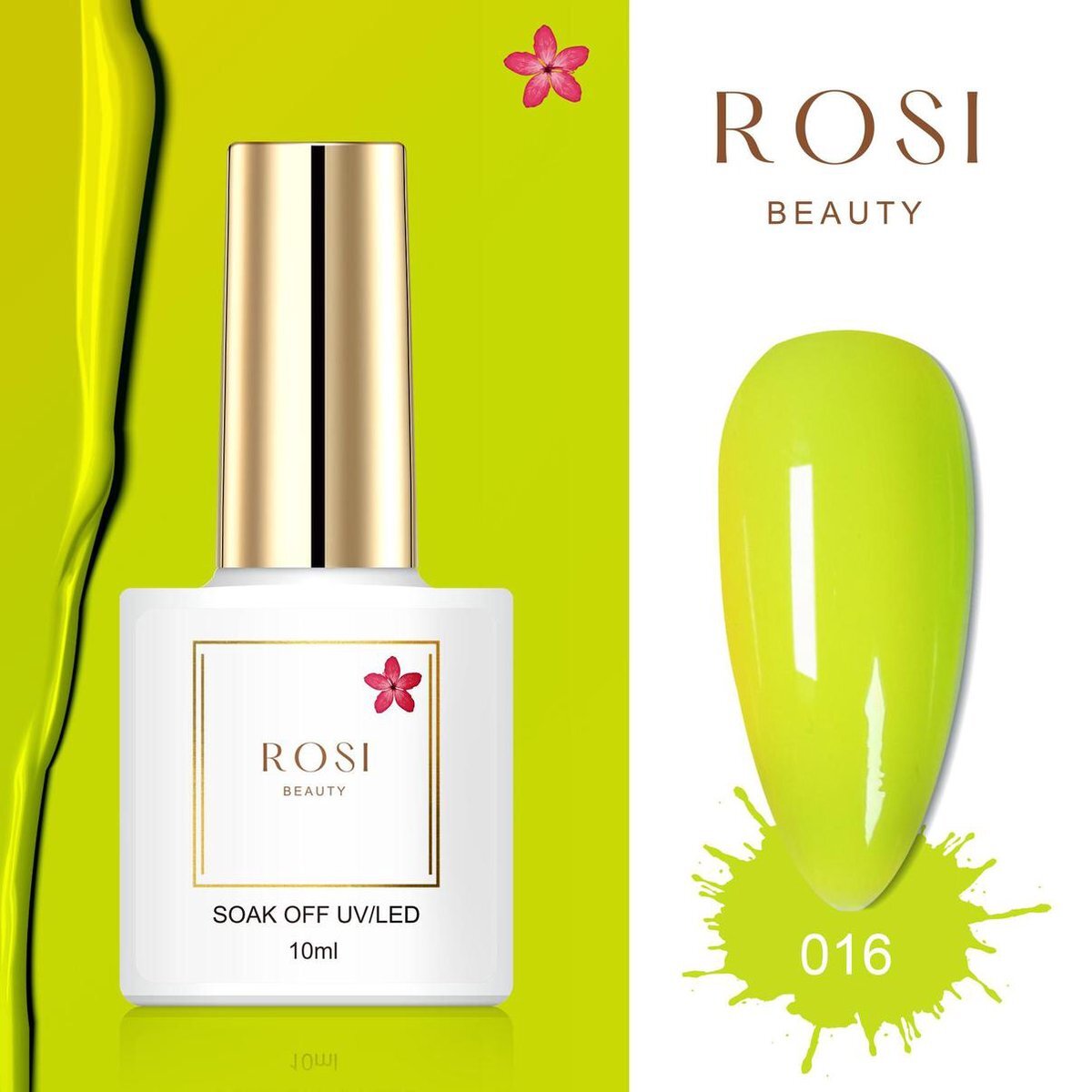 Rosi Beauty Gelpolish - Gel nagellak - Gellak - 10 ML - UV & LED - Geel 016 Neon Yellow