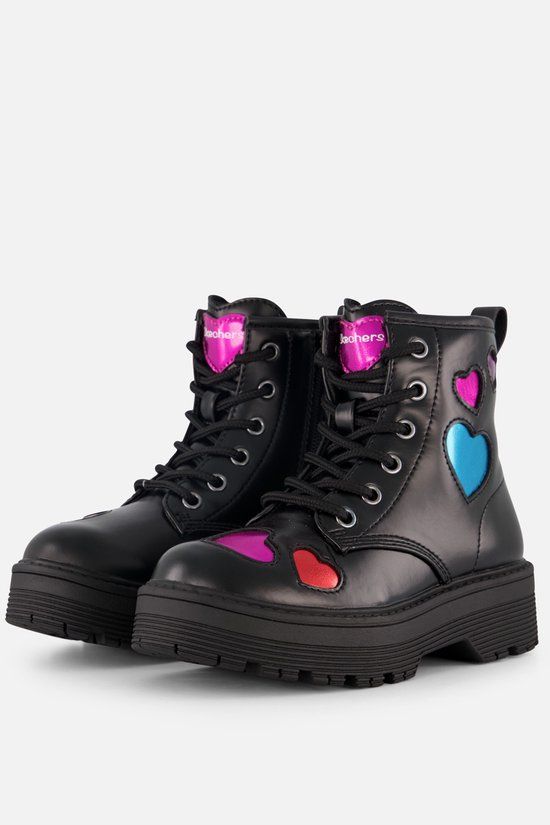 Skechers Gravlen Hi - Metallic Heart Meisjes Laarzen - Zwart