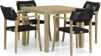 Lifestyle Garden Furniture Lifestyle Dallas/Weston 90 cm dining tuinset 5-delig Zwart