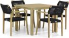 Lifestyle Garden Furniture Lifestyle Dallas/Weston 90 cm dining tuinset 5-delig Zwart