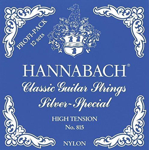 Hannabach 815 Medium Carbon Klassieke gitaarsnaren ProfiPack Silver Special Carbon-Diskantsnaren 10 sets plus 3 extra D4 snaren