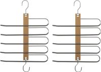 5five Five Kledingkast - Set van 2x stuks - 5 broeken - 33 x 49 cm - kleerhangers/broekhangers