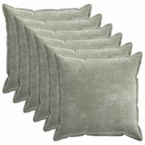 vidaXL - Taie d'oreiller - 6 pièces - Bois - Vert - 80 x 80 cm - Satin de coton