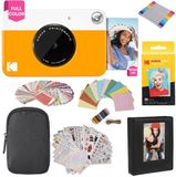 KODAK Printomatic Instant Camera (geel) geschenkbundel + Zink Papier (20 vellen) + Deluxe Case + 7 leuke stickersets + Twin Tip Markers + fotoalbum + hangende lijsten.