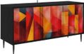 vidaXL Tv-meubel HEESCH 102 x 33 x 51 cm Zwart eiken Bewerkt hout