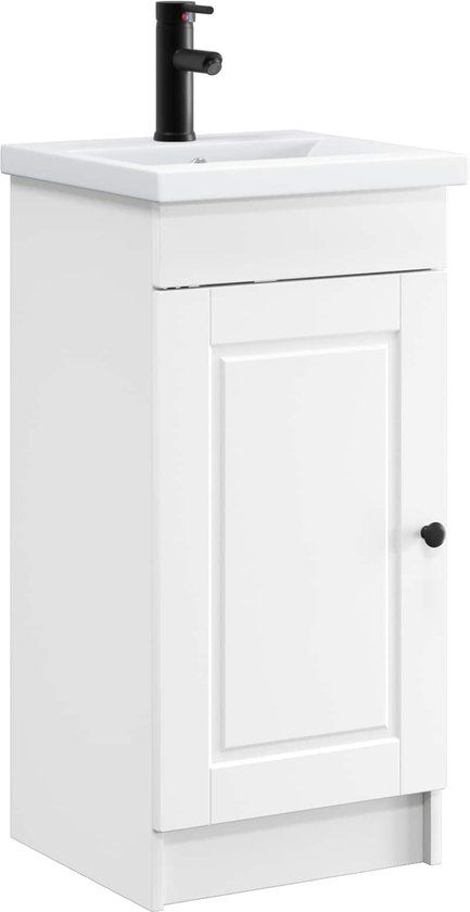 vidaXL Badkamermeubel met Wasbak Wit 42 x 40 x 84,5 cm Bewerkt hout