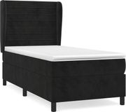 vidaXL Boxspring met matras fluweel zwart 80x200 cm