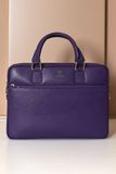 D'Arienzo Cartable 24 heures Cuir Violet serviette d'ordinateur poche zippée, Taille Unique, Couleur Violet