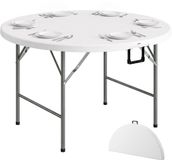 Outsunny Tuintafel - HDPE - Wit - 122x122x73cm