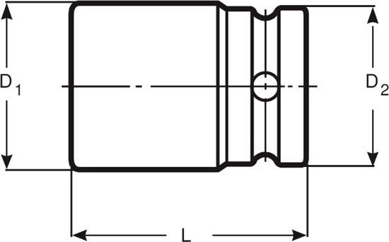 Bahco K7806M-19 Lange krachtdop - 19mm - 1/2" (L=80mm)