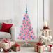 vidaXL - Kunststof - Voorverlichte - Kerstboom - Roze - 120 - cm - PVC