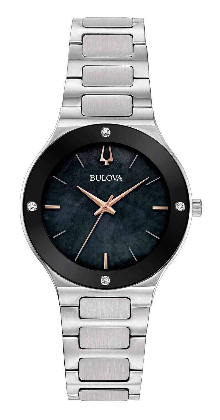 Bulova dames analoog kwarts horloge met roestvrij stalen armband 96R231