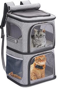 VOISTINO 2-in-1 Pet Carrier Backpack for Small Cats and Dogs, Portable Travel Carrier, Super Ventilated Design, Large Size