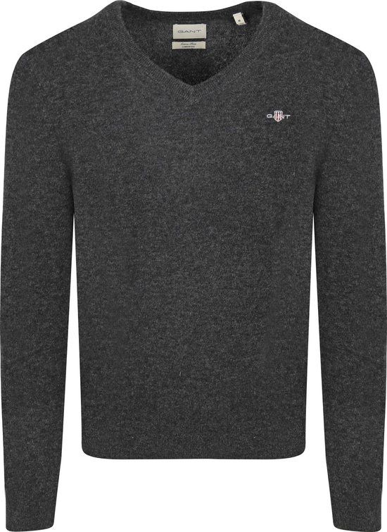GANT Pullover V-Hals Woolblend Navy Melange - Maat M - Heren