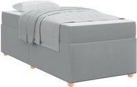 vidaXL Cadre de lit avec matelas gris clair 90 x 190 cm Tissu