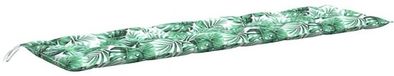 vidaXL Tuinbankkussen met bladpatroon, 200x50x7 cm, Oxfordstof, Groen