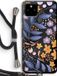 Case Company® - Google Pixel 5 Case with Cord - Flowers with blue leaves - Black Cord - Back Cover