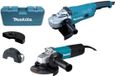 Makita DK 0054 G haakse slijper set GA 9020 R 2200 W 230 mm + 9558 HNR 840 W 125 mm