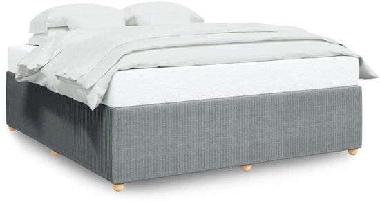 vidaXL Bedframe - Stof - Lichtgrijs - 180x200 cm