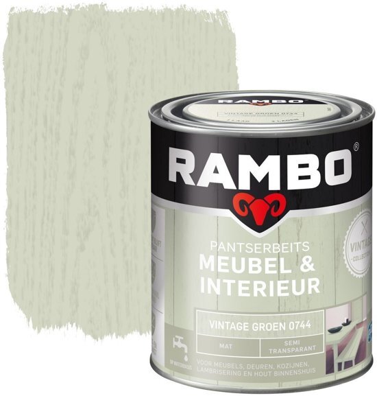 Rambo Pantserbeits Meubel&interieur Mat Vintage Groen 0744-0 75 Ltr