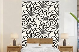 Nr1Wallpaper Behang - Fotobehang Natuur - Bloemen - Patronen - Zwart - Breedte 160 cm x hoogte 240 cm