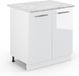 Vicco Keukenonderkast Fame-Line, Wit Hoogglans/Wit, 80 cm marmer werkblad