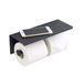 Toiletpapierhouder BGL Toiletpapierhouder van roestvrij staal met wandrek voor badkamer (zwart, dubbele kop)