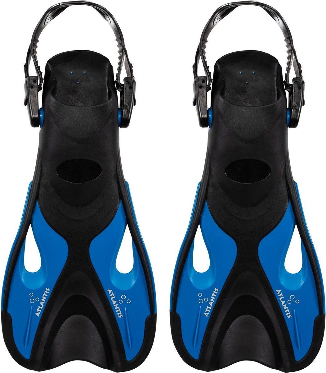 Atlantis Snorkelvinnen - Zwemvliezen - Volwassenen - Zwart/Petrol Blauw - Maat 36-41
