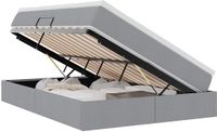 vidaXL Opslagbed met matras Lichtgrijs 140 x 200 cm Polyester